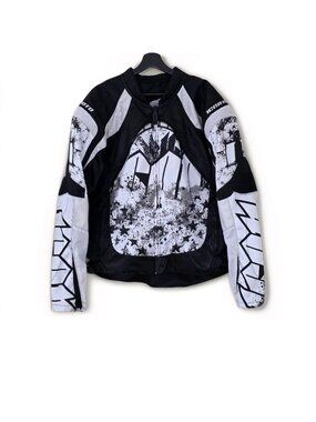 Icon Contra Torrent Moto Jacket Mens XL Black White Zip LIner Armor Set St Chris